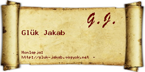 Glük Jakab névjegykártya